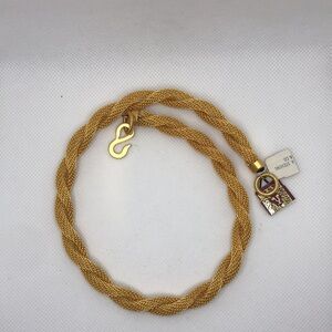 Vintage Anne Klein Elegant Gold Braided Necklace
